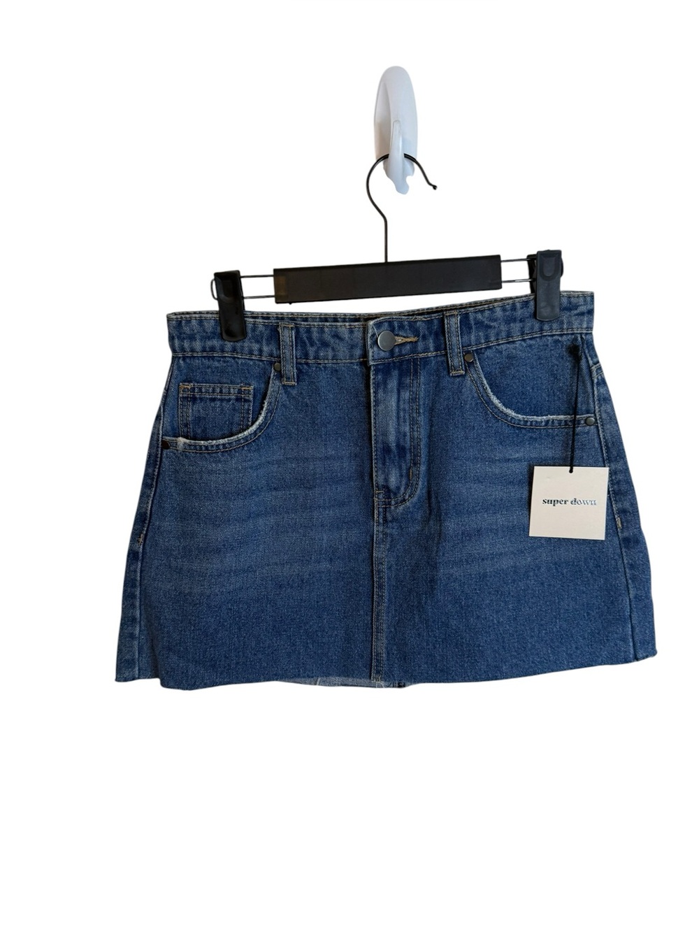 NWT Superdown Blue Denim Mini Skirt